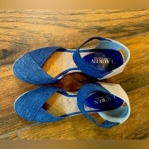 Ralph Lauren Wedge Espadrille Women’s 7 Denim/Cambry Blue